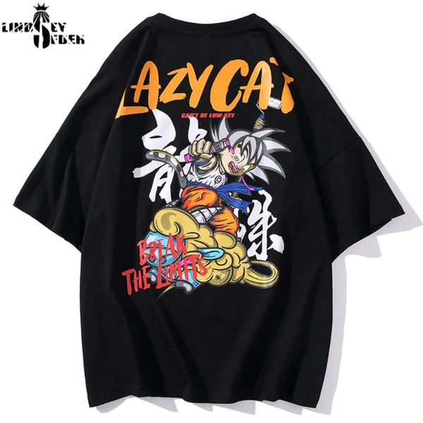 

men women harajuku hiphop men t-shirt cartoon the legacy of goku t-shirt cotton summer short sleeve fashion loose, White;black