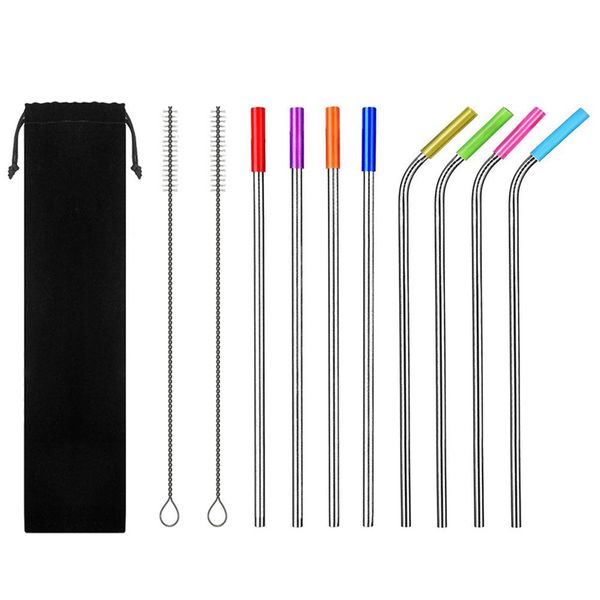 

stainless steel drinking straw with silicone sleeve for juice milk soup-30