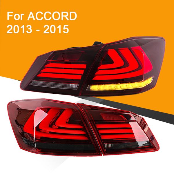 

1 пара led задний фонарь в сборе для accord 2013 2014 2015 led задний фонарь с обратным светом поворотный сигнал тормоза
