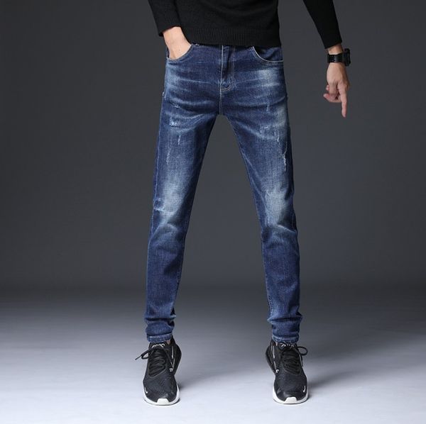 

casual autumn new jeans men fashion slim pant full length blue jeans mens clothing 4 types