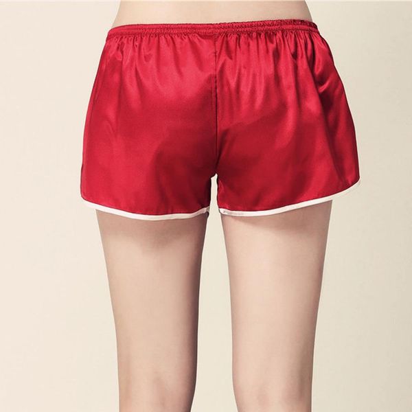 

мода женщины пижамы атласное белье пижамы брюки, Black;red