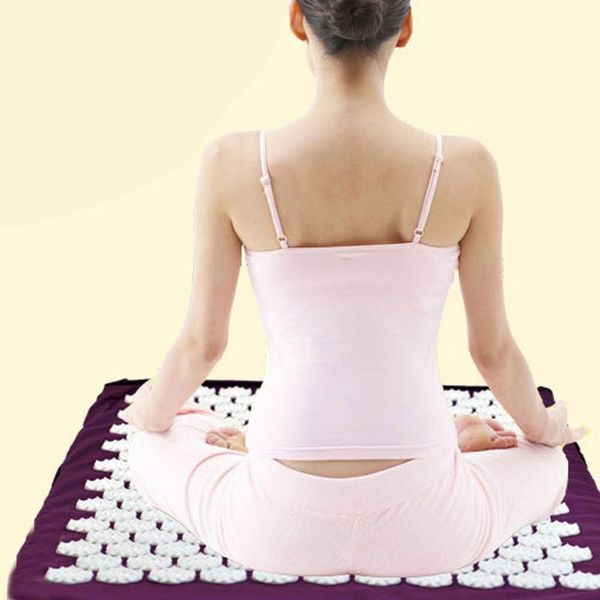 

massager cushion massage yoga mat acupressure relieve stress back body pain spike mat acupuncture massage yoga