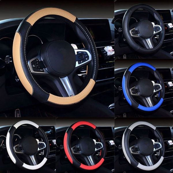 

four season universal elegant microfiber leather leather car steering wheel cover 38cm steering protector covers car styling