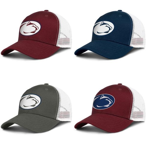 

penn state nittany lions football white logo adjustable trucker cap cricket designer sports fashion baseball hat mesh effect flag, Blue;gray