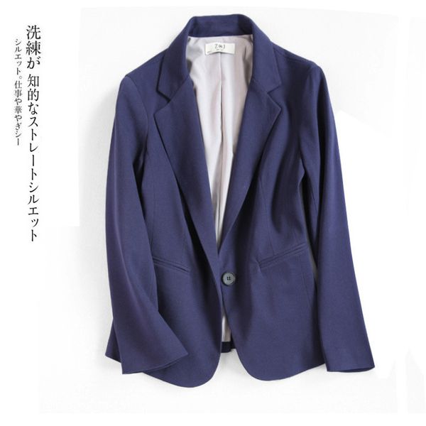 

zoj elegant commuting one-button suit women's 2019 autumn pure cotton casual knit suit jacket women's dress, Black;white