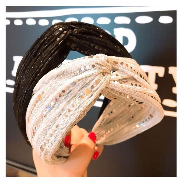 

luxury diamond headband stripe crystal head band runway headwrap sport fashion gift rhinestones elastic hair belt accessaries for women girl, Silver