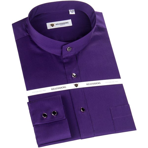 

solid colors men dress shirts fashion standing collar design casual long sleeve shirts 100% cotton z1535, White;black