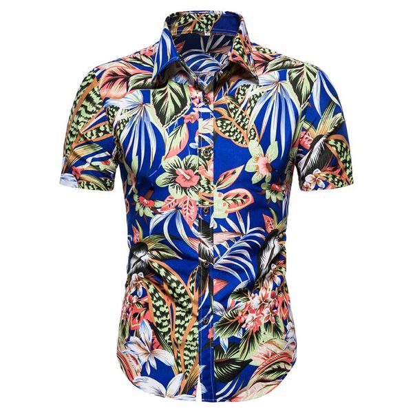 

men's summer shirts 2020 beach hawaiian fashion printed short-sleeved shirt casual holiday stylish and comfortable loose #45, White;black