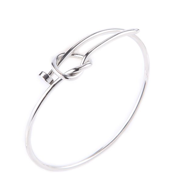 

new fashion twist knot nail bangle bracelet heart knot bracelet stack cuff bangle, White