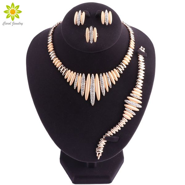 

women african beads jewelry set gold color jewellery accessories dubai necklace earrings bracelet ring sets, Slivery;golden