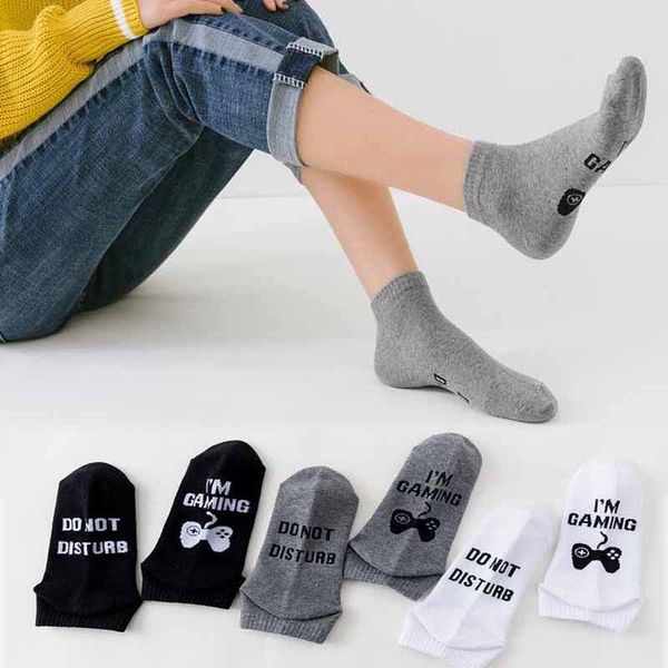 

2pcs/pair knee-low sport socks spring autumn women men simple letter pattern socks funny, Black