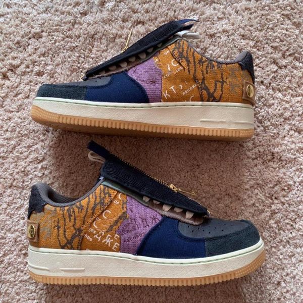 

2020 authentic brand travis scotti board shoes spliced zipper shoes men and women lovers running delivery, Black