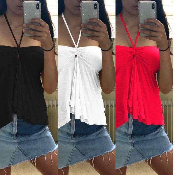 

solid women halter summer sution bustier tube tank collection plus size, White