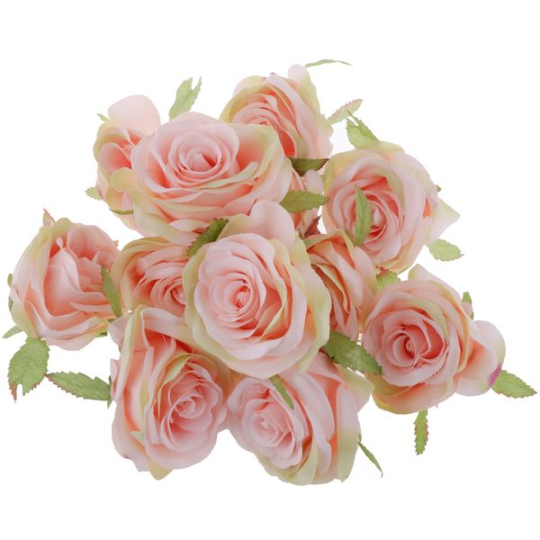 

12шт искусственного шелка розы heads свадебный diy букет декор