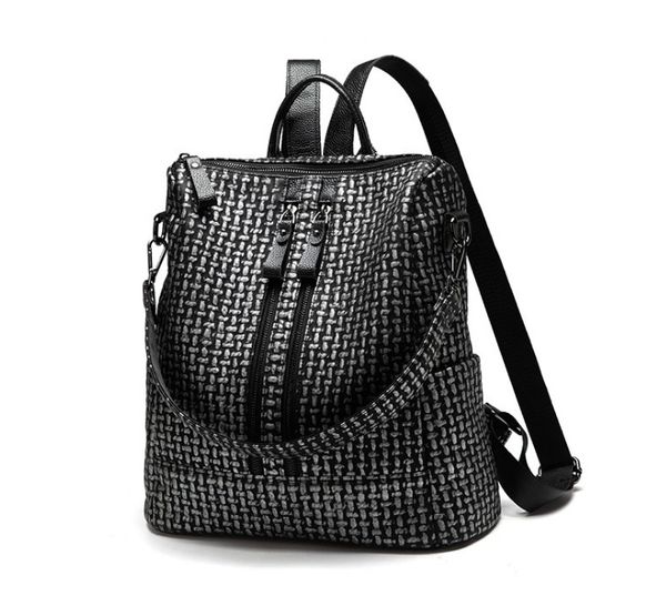

pu leather men backpack fashion school bags for teenager girls casual women black backpacks