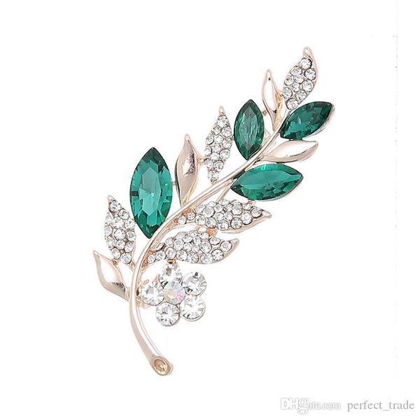 

grade designer brooches alloy leaf brooch luxury crystal rhinestone brooch pins women mens clothing suits accessories brooches jewelry hot, Gray