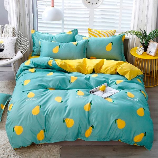 

lovely fresh bedding set fashionable print boys and girls bed sheets pillowcase