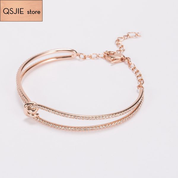 

swa lifeline bracelet twisted design temperament bracelet, Golden;silver