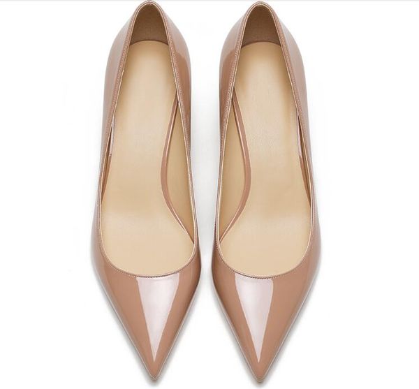 

woman nude pumps dress shoes 3/5/6.5/8/10cm celebrity high heels pointed toes stiletto party wedding shoes with box, Black