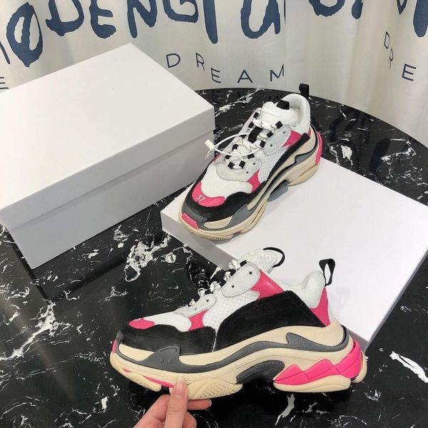 

new fashion paris triple-s designer shoes low platform sneakers triple s mens casual women designer casual sports trainers zapatosl28, Black