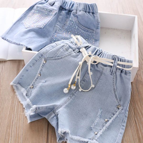 

2020 summer baby girls riveting nail denim shorts children's clothing wholesale, Black