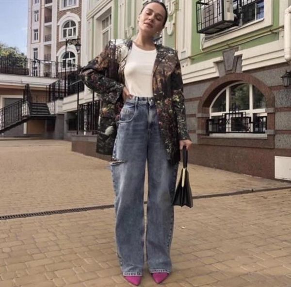

2020 casual jeans for women hole slim high waist denim long pants trouse ddxgz2, Blue