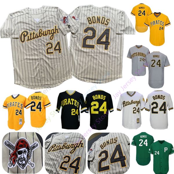 

Barry Bonds Jersey 2019 New Pittsburgh Cooperstown Pirates Grey Pinstripe Yellow Black Pullover Home Away Cool Base All Stitched Cheap