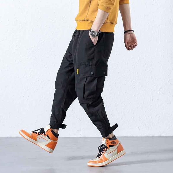 

outdoor 2019 spring autumn cargo army overalls tactical trekking hiking teenagers pants men loose multi pocket trousers, Black;green