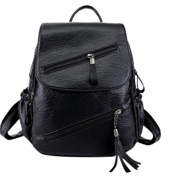 

2019 bagpack fashion ladies solid color zipper wild large capacity backpack student bag dropshipping mochila mujer