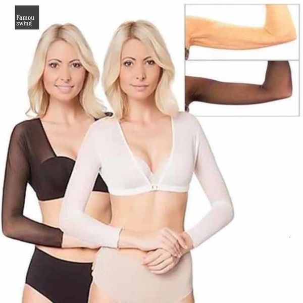 

amazing arm shaper sleeve shapewear crop slimming control plus size seamless arm shapewear fashion women shapers, Black;white