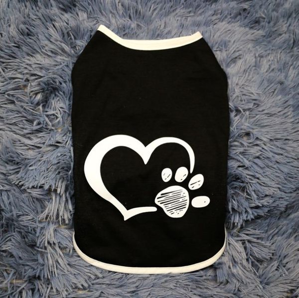 

pet puppy apparel clothes dog shirt coat vest small dog cat dogs clothes print heart love design cotton t shirt summer
