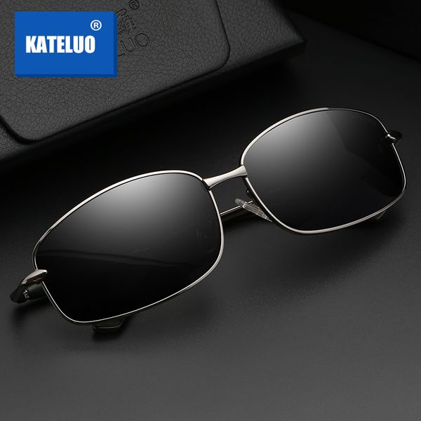 

kateluo brand designer vintage polarized men's sunglasses rectangular male sun glasses eyewear accessories for men 2245, White;black