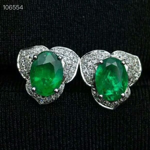 

meibapj]natural colombian emerald gemstone stud earrings real 925 silver sunflower earrings fine charm jewelry for women cj191203, Golden