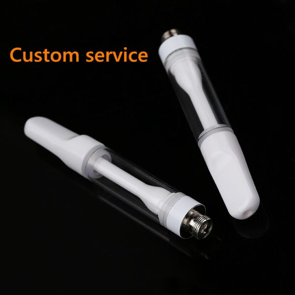 

New Design ceramic Vape Atomizer full ceramic vaporizer Ceramic Coil Oil Cartridge compatible all 510 battery Press Glass Tank 0.5ml 1ml