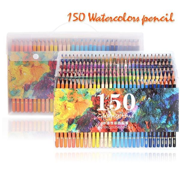 150 cor de água Lápis Lápis da aguarela para Drawing Aquarelle