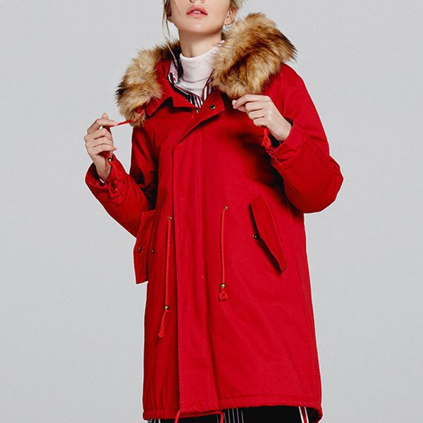 

2019 winter new women coat korean lambswool hodded cotton jacket fur collar long female warm thick coats plus size casual slim, Black