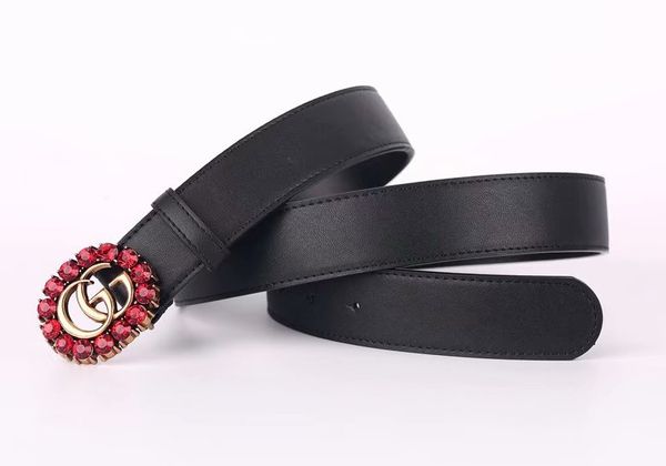 

high-grade female belt fashion casual smooth buckle belt wide belt with a large gold buckle 7 cm black and red body band