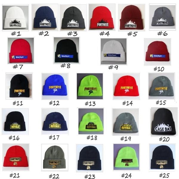 

game knitted cap hip-hop skull beanies costume accessory gift winter print hats fit 14 colors, Blue;gray