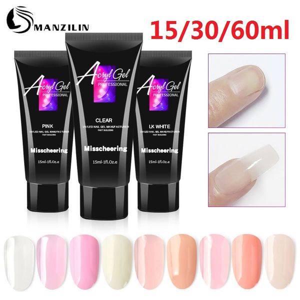 15 ml 30 ml 60 ml ACRYL UV Genişletici Jel LED Çivi Uzantıları Akrilik Çıplak Pembe Temizle Jeller