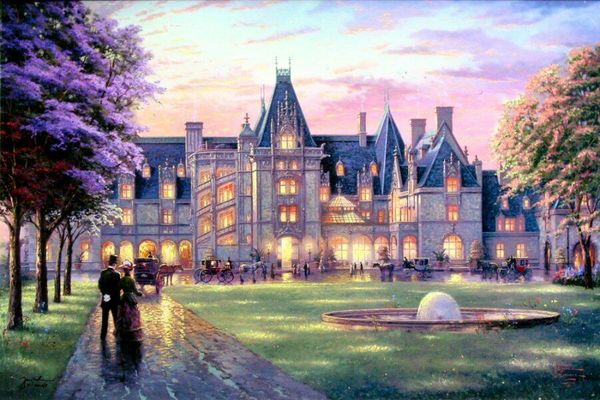 

thomas kinkade elegant evening at biltmore home decor handpainted &hd print oil paintings on canvas wall art pictures 200122
