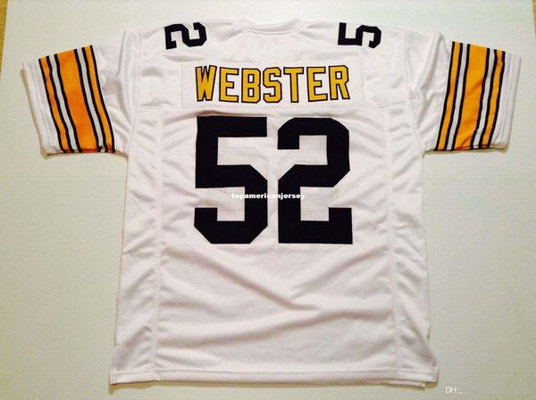 

retro custom sewn stitched #52 mike webster white mitchell & ness jersey s-5xl,6xl men's football jerseys running, Black;blue