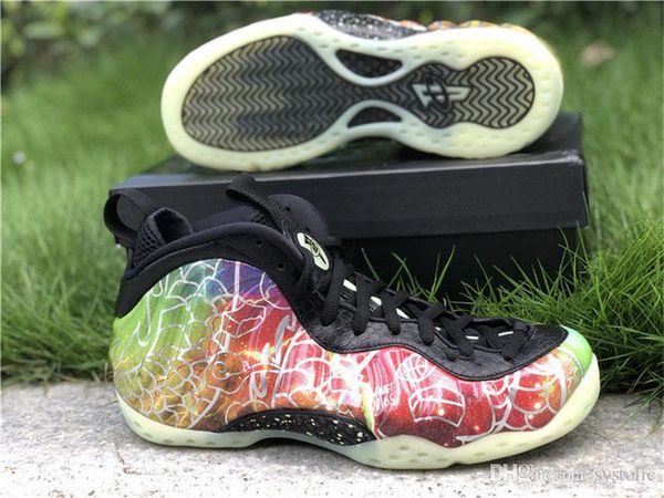 

2020 released authentic foam posite one beijing multi-color green strike-black real carbon fiber men basketball shoes sports sneakers