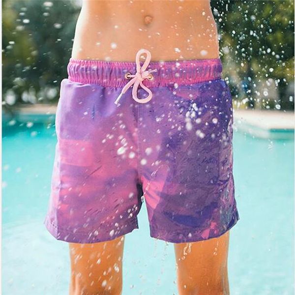 

boy magical change color beach shorts child discoloration swimming trunks quick dry bathing shorts swimwear swimsuit