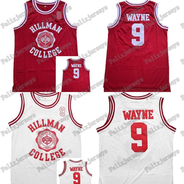 

dwayne wayne 9 a different world hillman college stitched basketball jersey red white movie basketball jersey fast men, Black