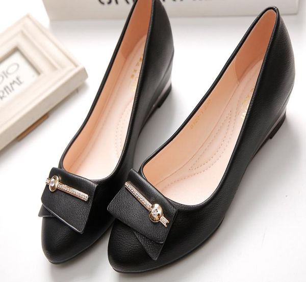 

2019 women's shoes in spring and autumn with new style slope heel round head #15, Black