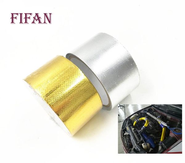 

fifan 5m fiberglass self adhesive gold high temperature heat shield wrap tape roll barrier gold heat wrap barrier for car truck