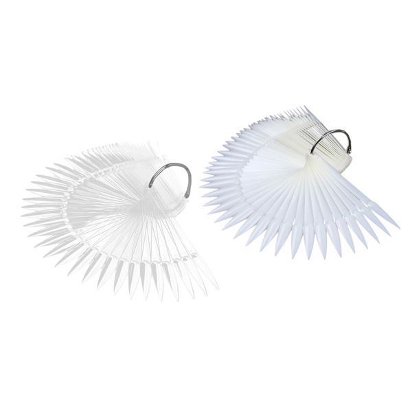 

100pcs fan shape nail art tips display polish board practice sticks set