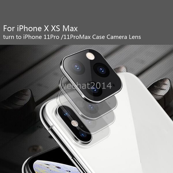 100 pcs para iphone x xs max camera protetor de lente mudança para para iPhone 11 Pro Max câmera proteção lente de vidro temperado