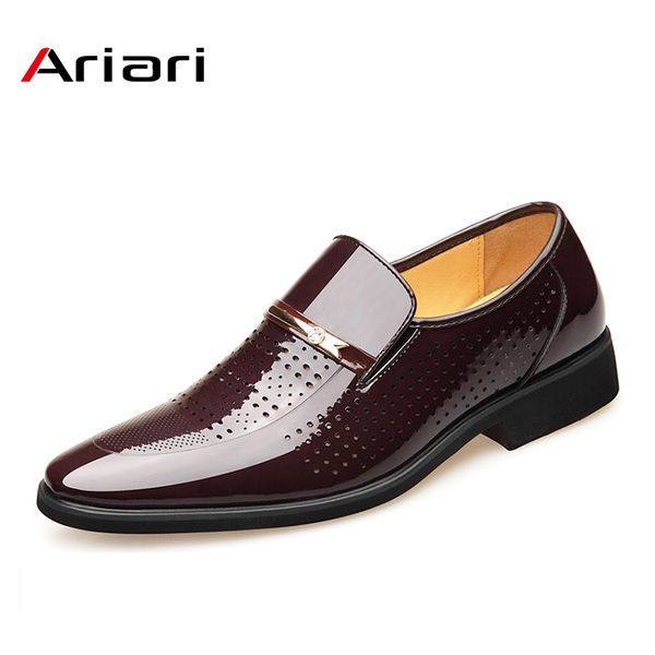 

summer autumn pointed toe mens dress shoes 2019 breathable black wedding shoes formal business office man leather shoe