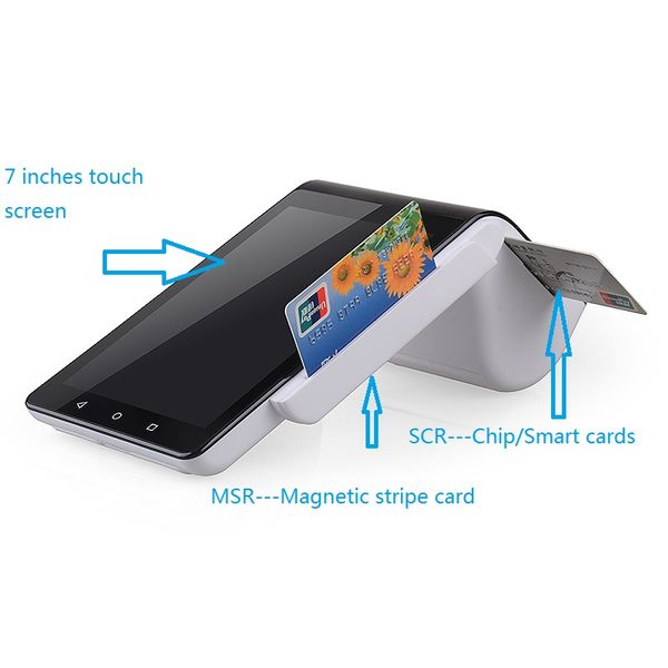 

мобильный портативный nfc pos терминал считыватель кредитных карт pt-7003